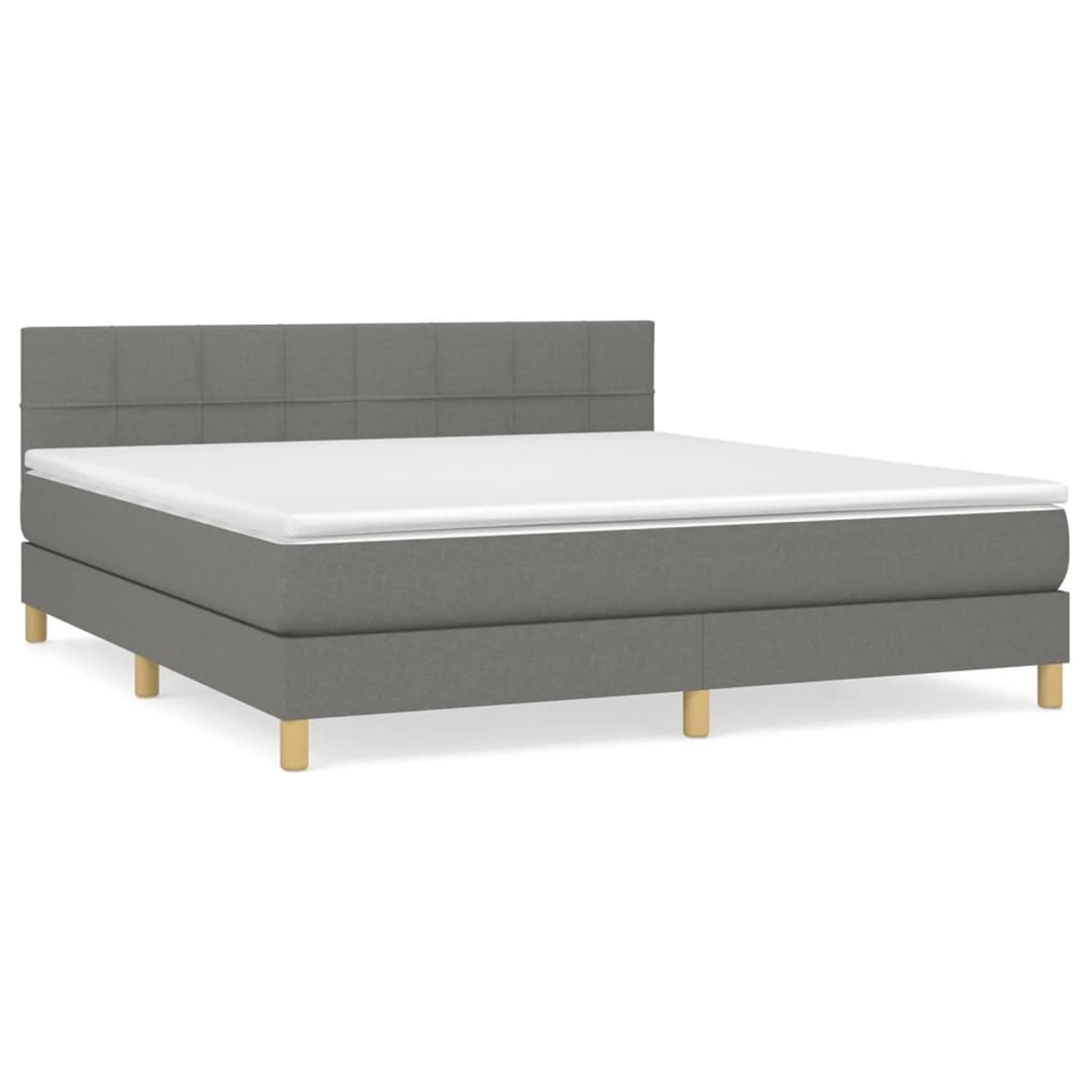 vidaXL Boxspringbett Boxspringbett mit Matratze Dunkelgrau 160x200 cm Stoff günstig online kaufen