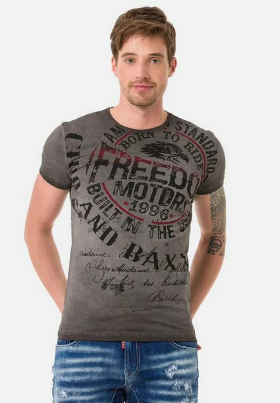 Cipo & Baxx T-Shirt, mit großem Aufdruck günstig online kaufen