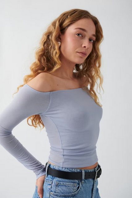 Gina Tricot Langarmshirt - Verführerisches Gina Tricot Tight Off Shoulder T günstig online kaufen