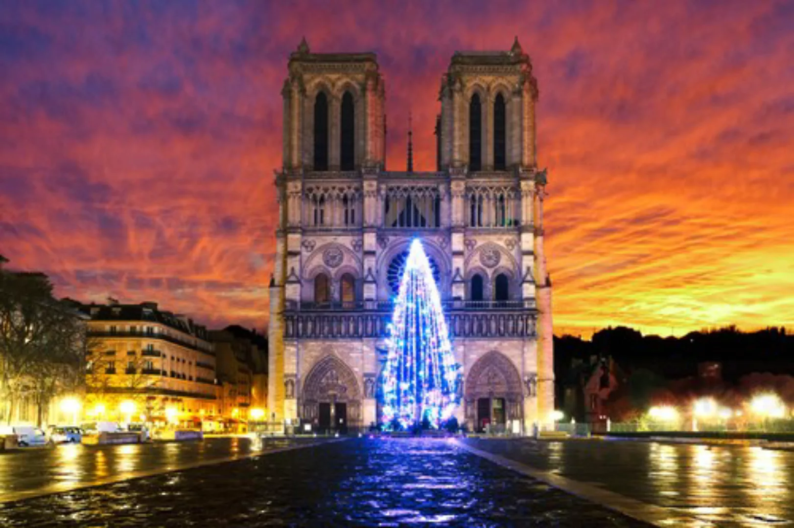 Papermoon Fototapete »Notre Dame Sonnenaufgang« günstig online kaufen