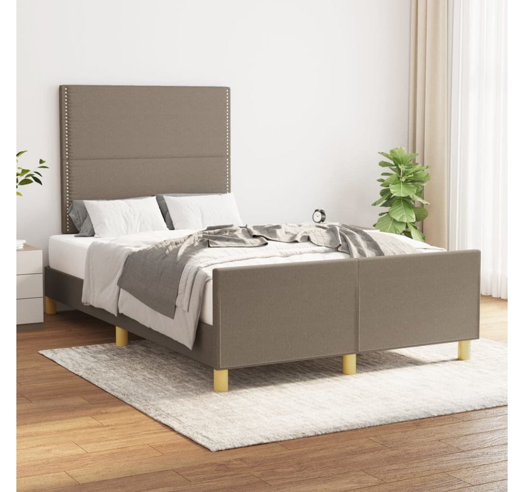 vidaXL Bettgestell Bettrahmen mit Kopfteil Taupe 120x200 cm Stoff Bett Bett günstig online kaufen