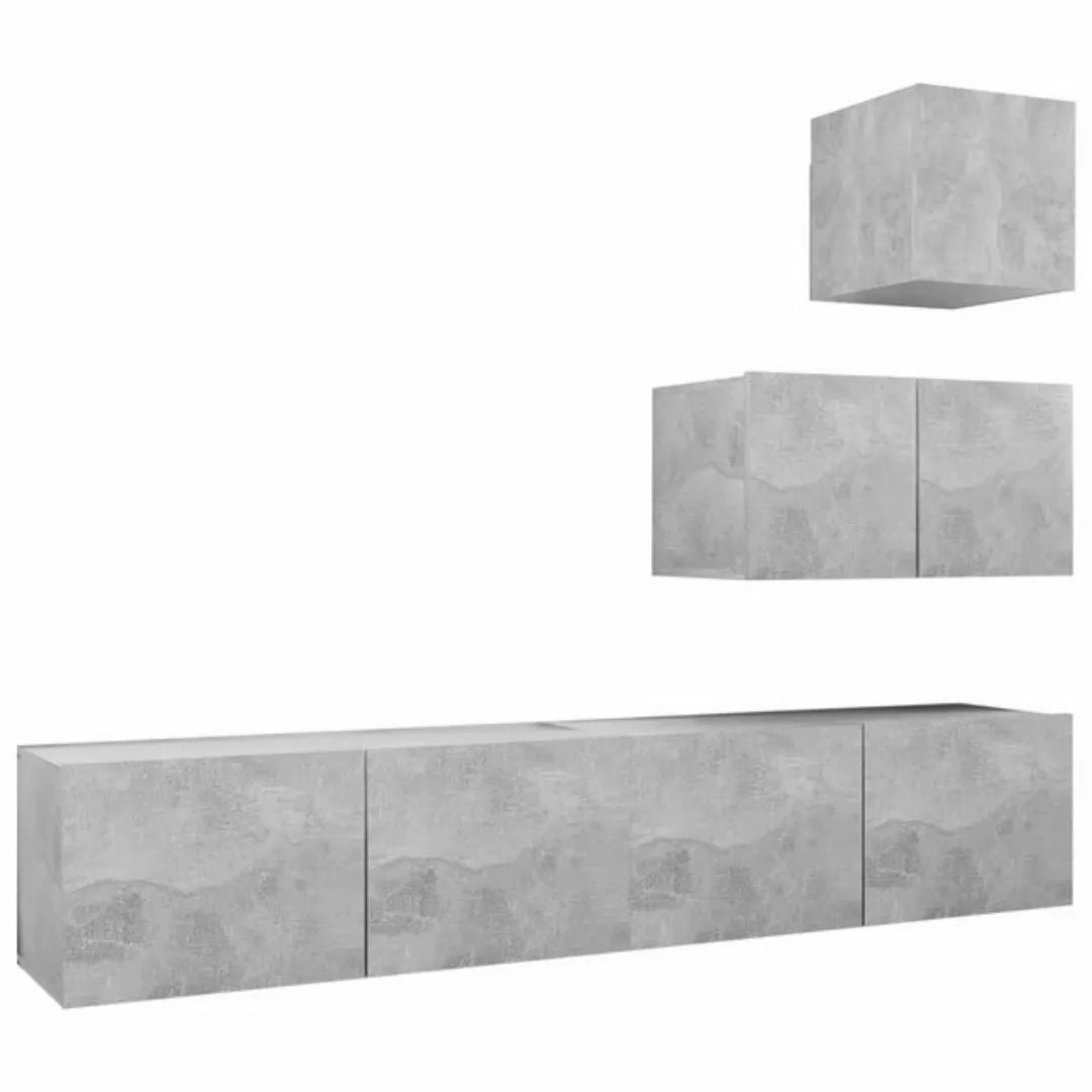 furnicato TV-Schrank 4-tlg. TV-Schrank-Set Betongrau Holzwerkstoff (1-St) günstig online kaufen