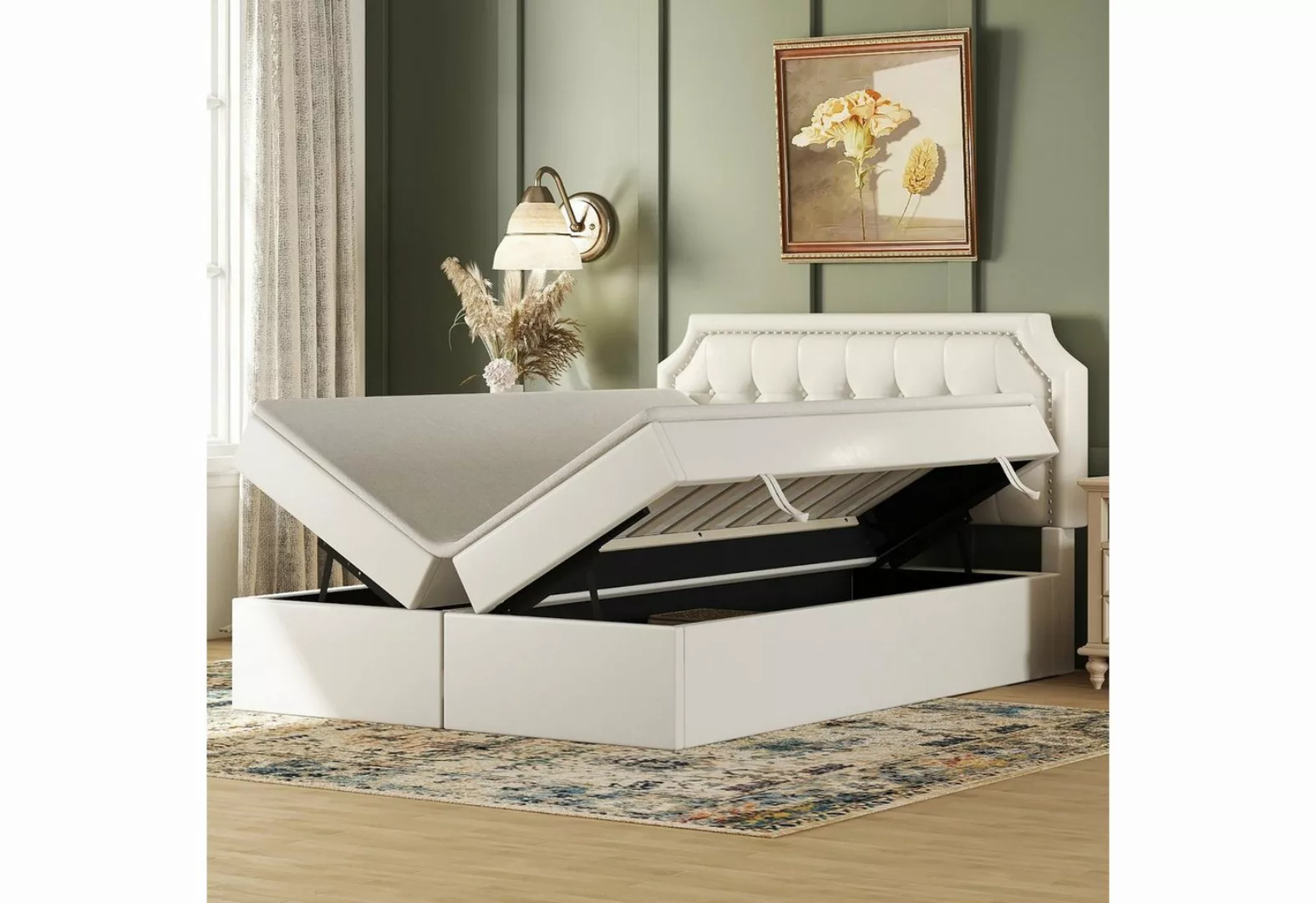 BlingBin Polsterbett Doppelbett 140x200cm Bett mit Lattenrost aus Metallrah günstig online kaufen