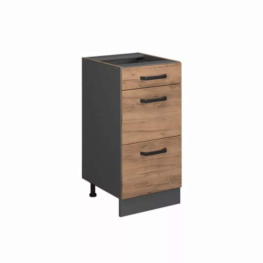 Vicco Unterschrank Schubunterschrank 40 cm R-LINE Anthrazit Goldkraft günstig online kaufen