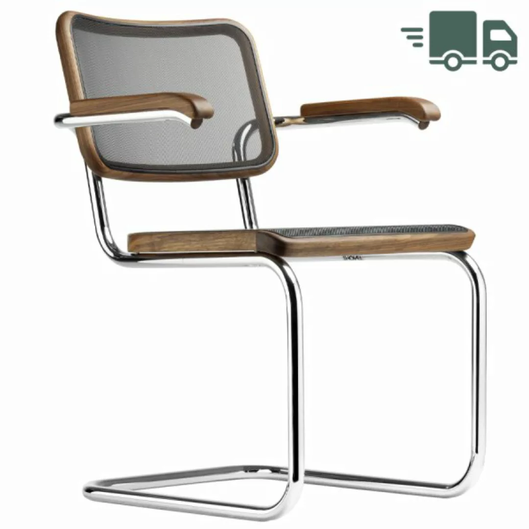 THONET 64 N | Nussbaum Pure Materials | mit Netzbespannung | Stahlrohr-Frei günstig online kaufen