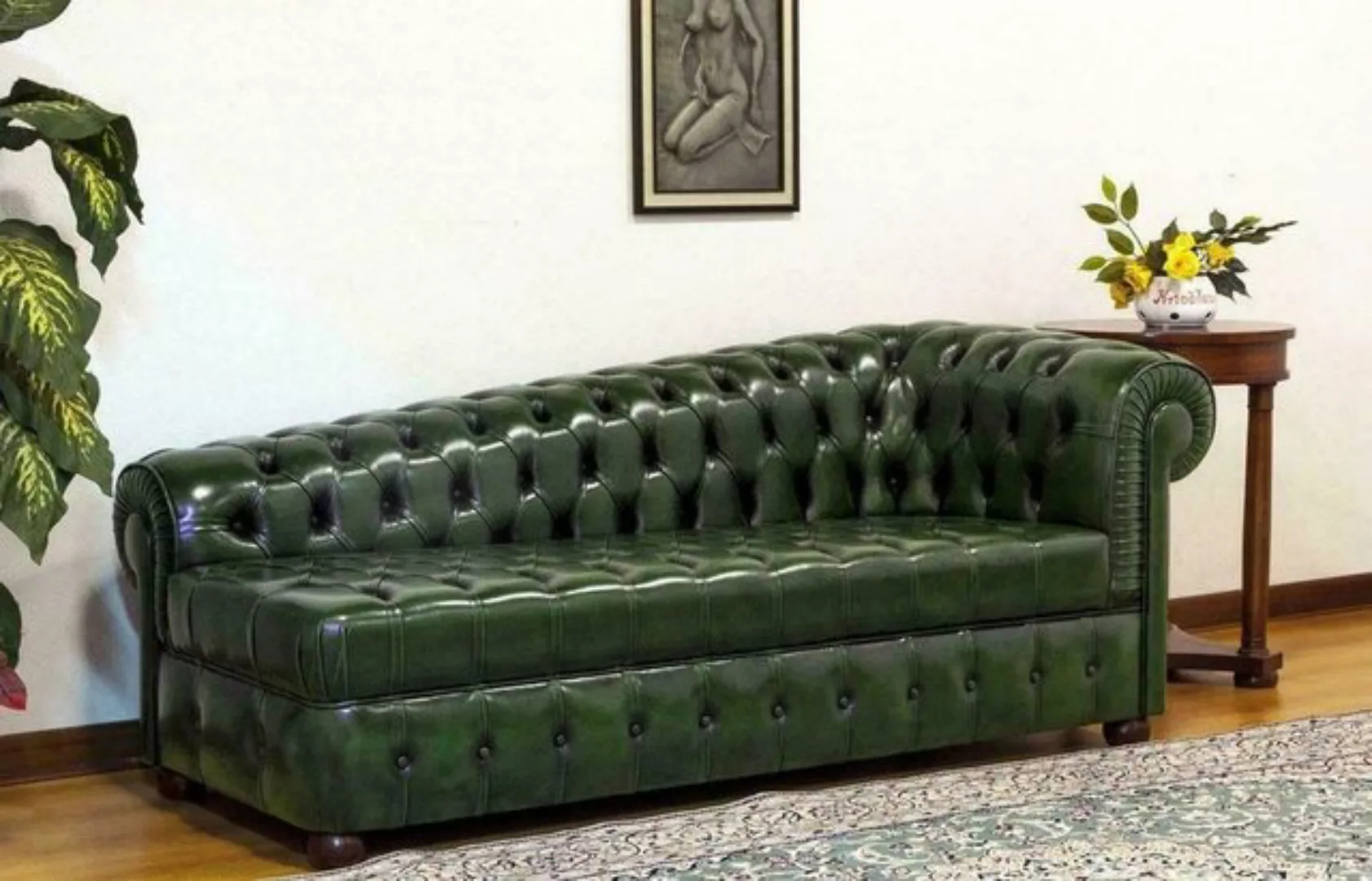 JVmoebel Chesterfield-Sofa, Chaiselongues Chesterfield Sofa Grün Couch Lieg günstig online kaufen