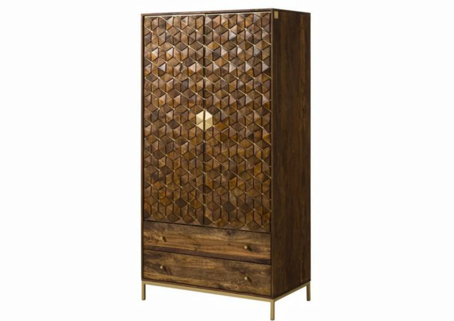 Massivmoebel24 Kleiderschrank (Kleiderschrank Mango 99x55x190 braun geölt D günstig online kaufen