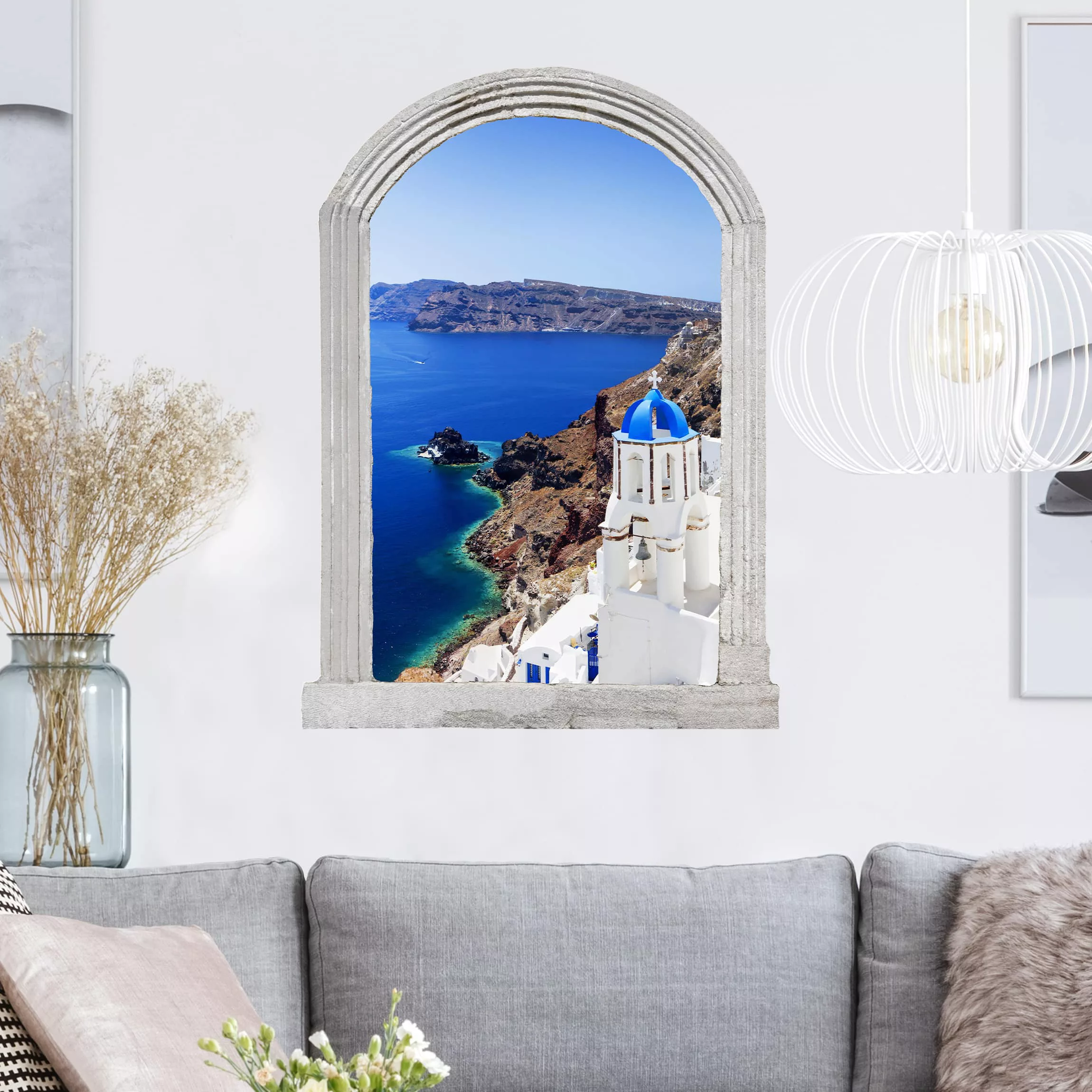 3D Wandtattoo Steinbogen View Over Santorini günstig online kaufen