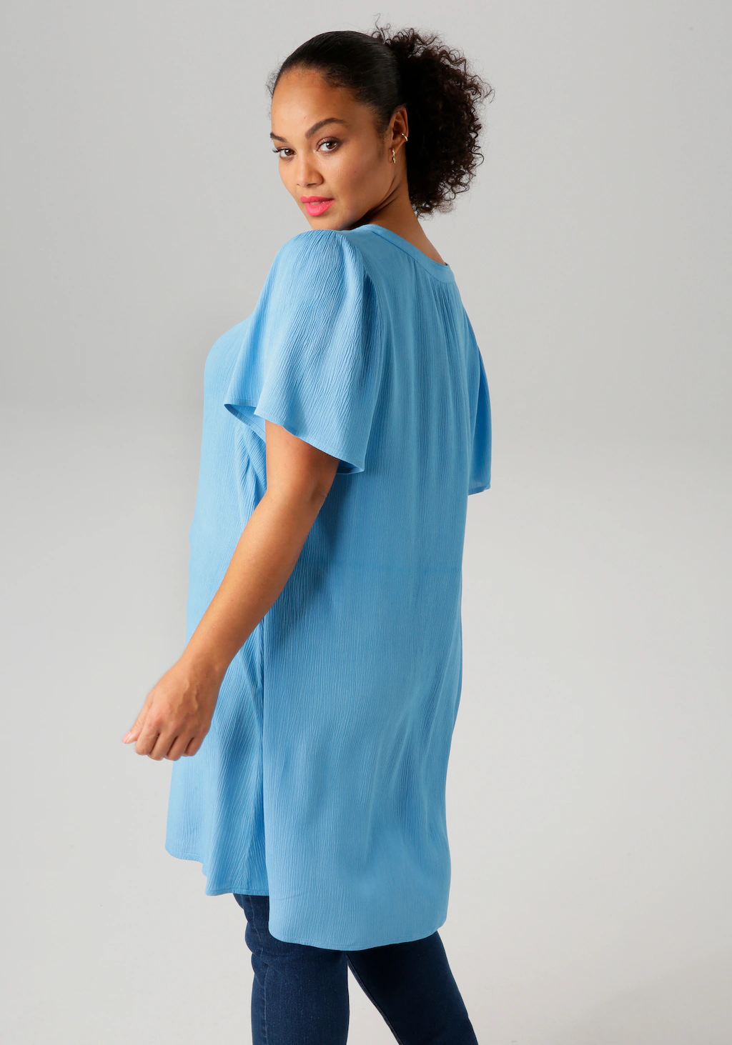 Aniston PLUS Longbluse, in trendiger Crepe-Qualität - NEUE KOLLEKTION günstig online kaufen