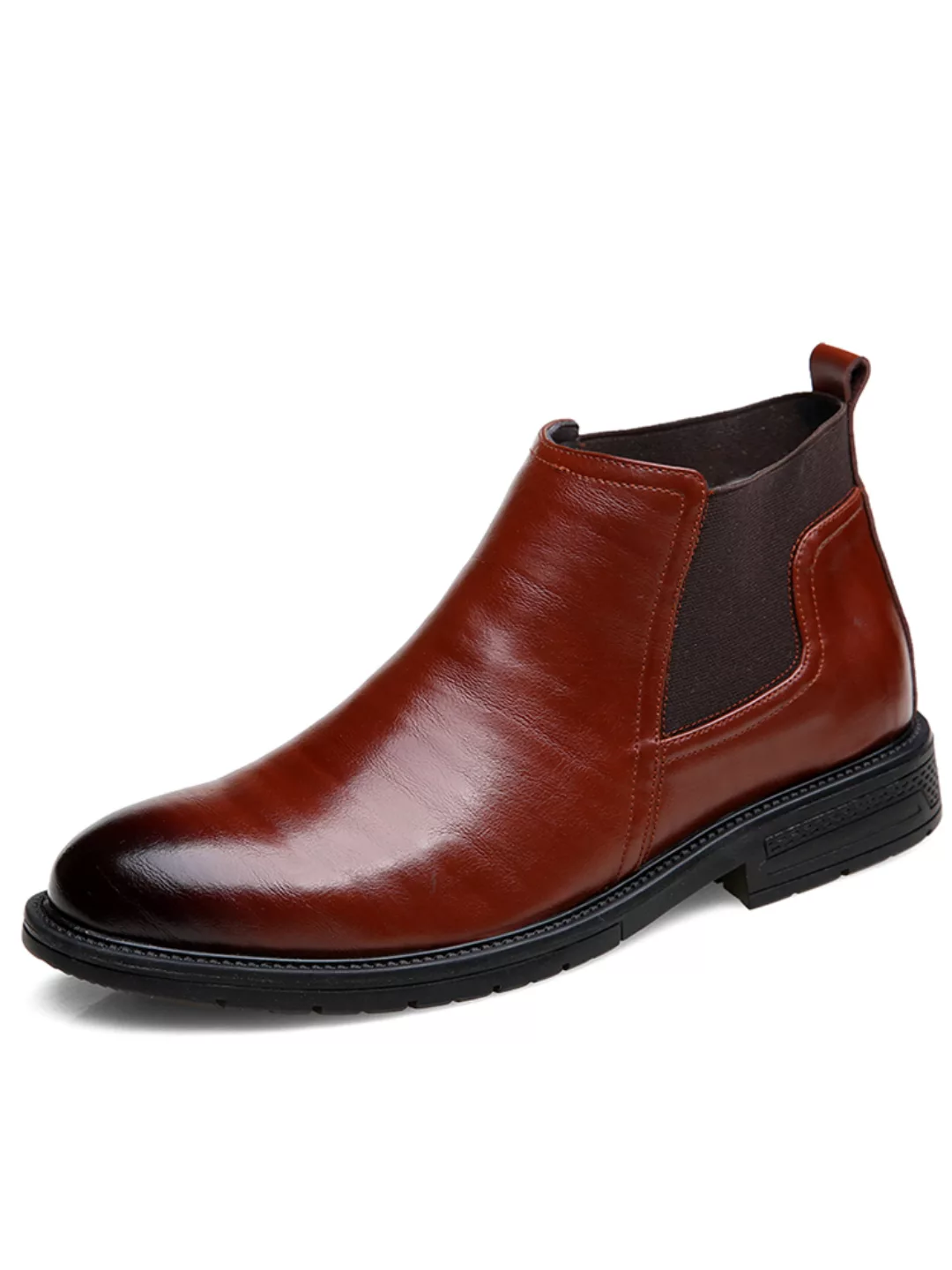 Herren Rindsleder Rutschfeste Elastische Einsätze Slip On Chelsea Stiefel günstig online kaufen