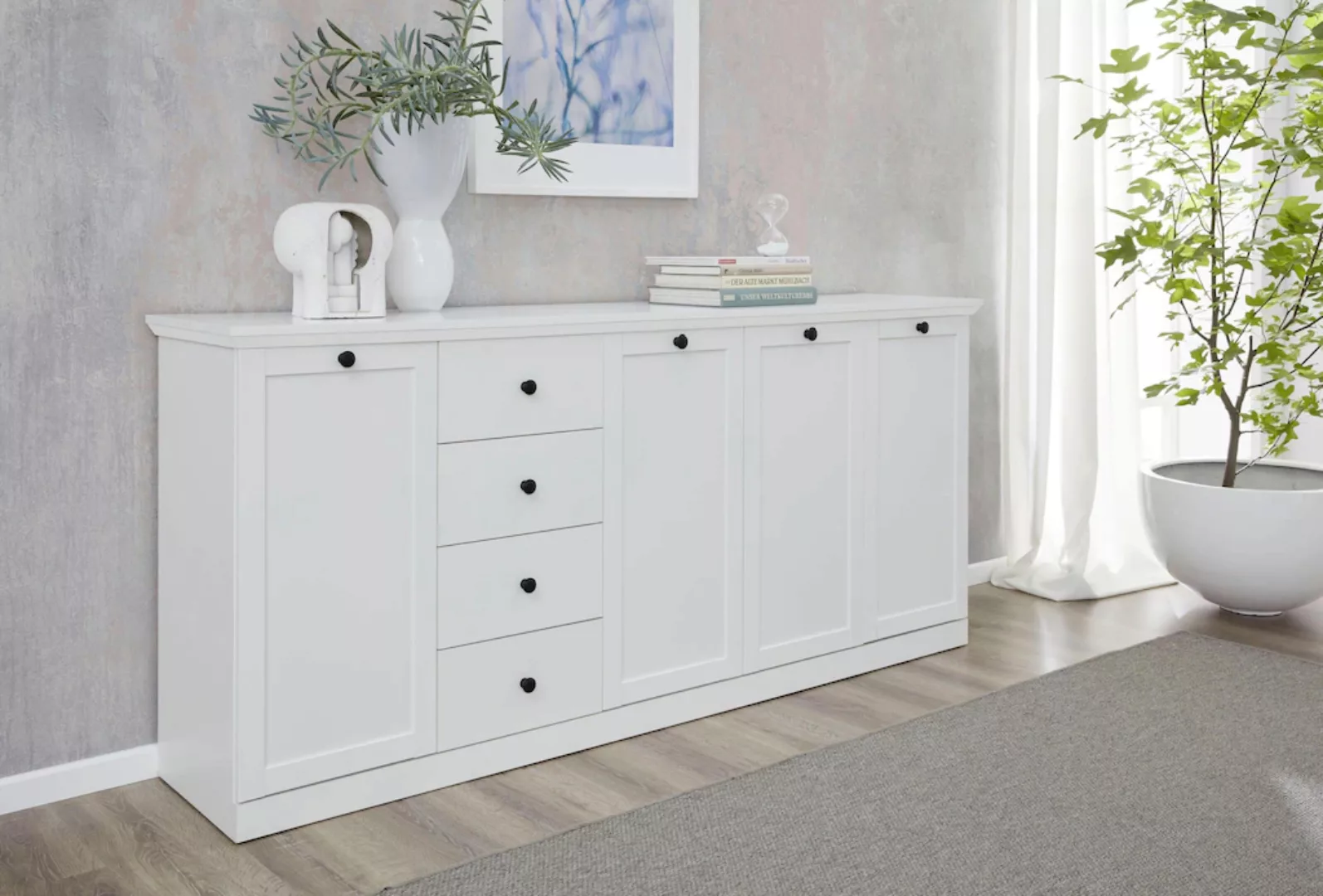 Home affaire Sideboard "Örebro", zeitloser Landhausstil, mit Vollauszug günstig online kaufen