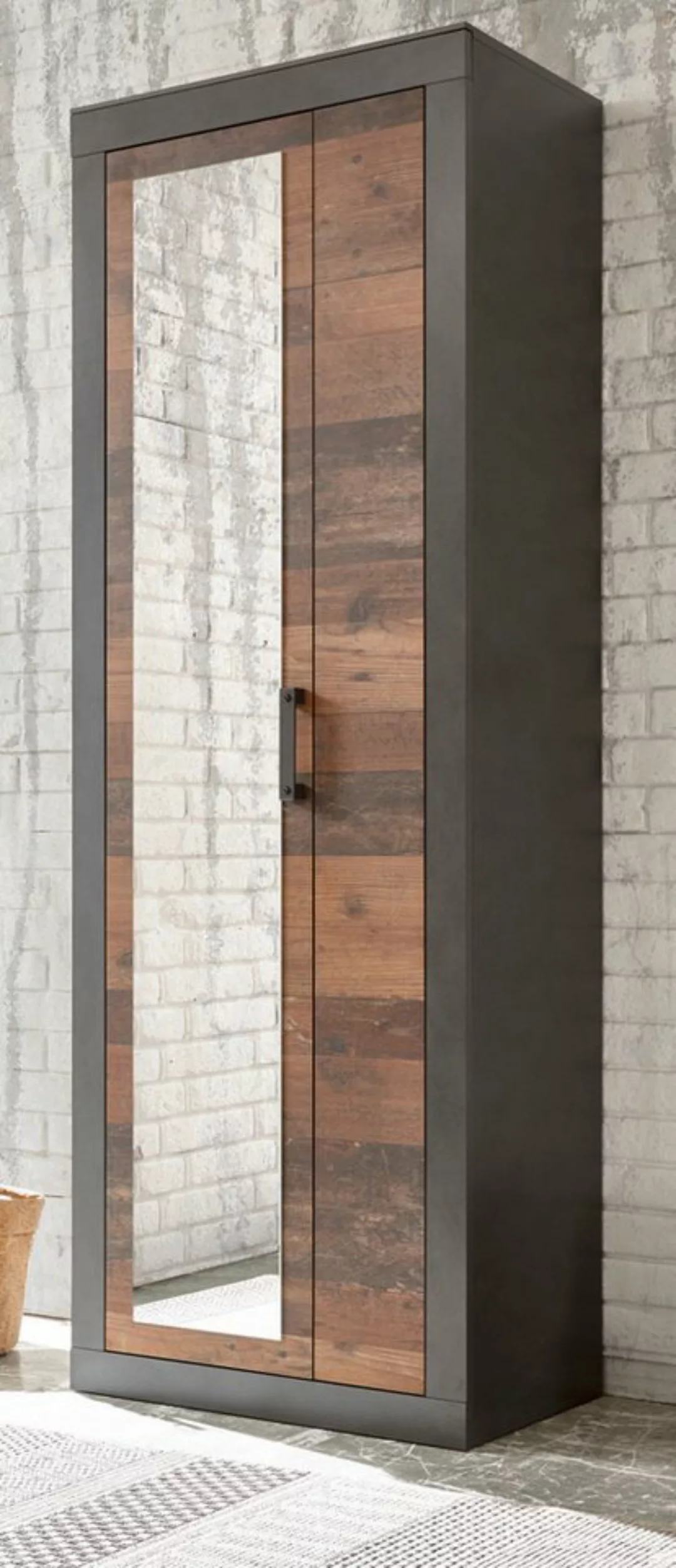 Furn.Design Garderobenschrank Ward (Schuhschrank in Used Wood mit grau, 65 günstig online kaufen