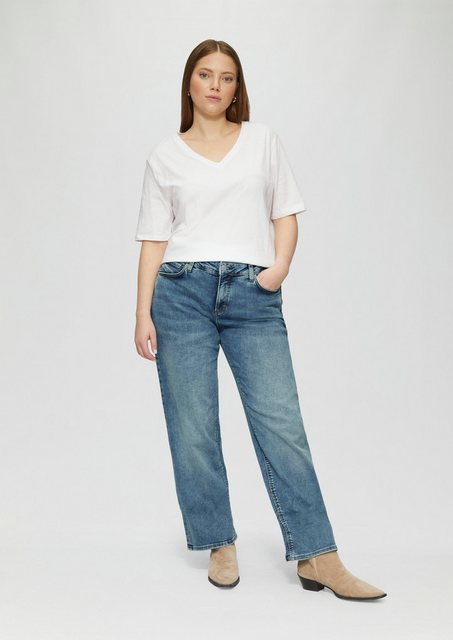 QS 5-Pocket-Jeans Jeans Catie / Slim Fit / Mid Rise / Straight Leg günstig online kaufen