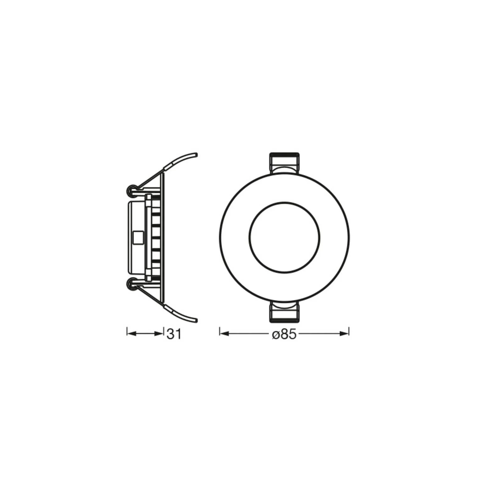 OSRAM LED-Deckeneinbauleuchte SLIM, Ø 9 cm, 3.000 K, weiß günstig online kaufen