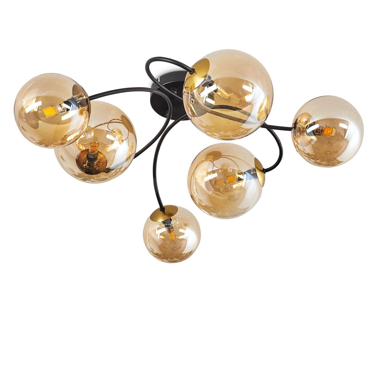 hofstein Deckenleuchte Deckenlampe aus Metall/Glas in günstig online kaufen