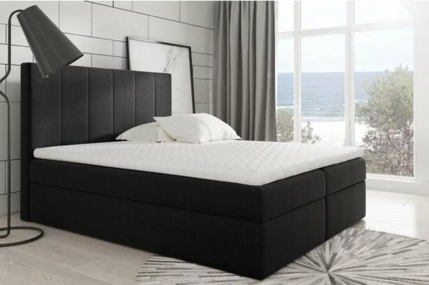 JVmoebel Bett, Modernes Bett Schlafzimmer Betten Stoff Boxspringbett Textil günstig online kaufen