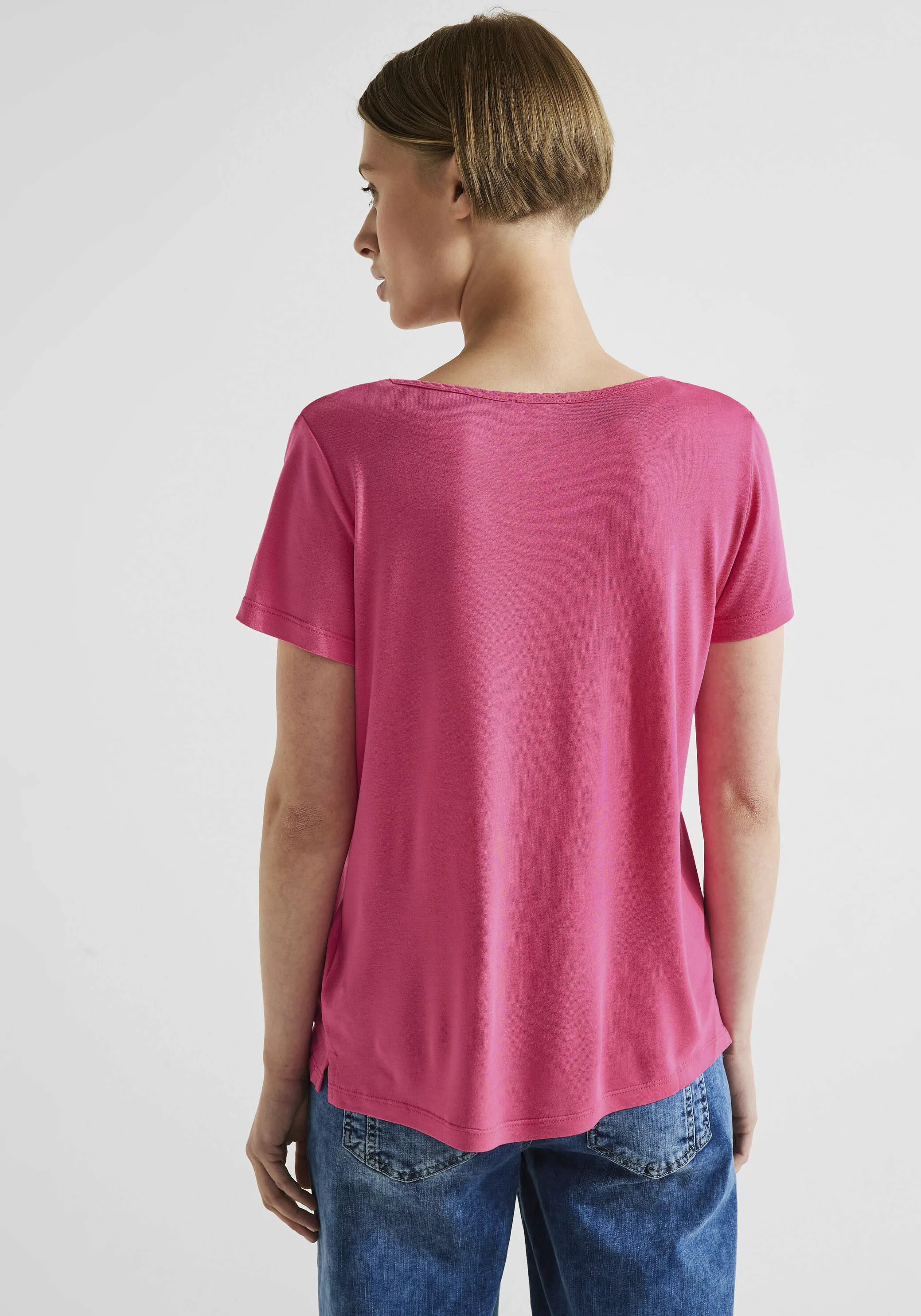 STREET ONE T-Shirt mit seitlichen Schlitzen günstig online kaufen