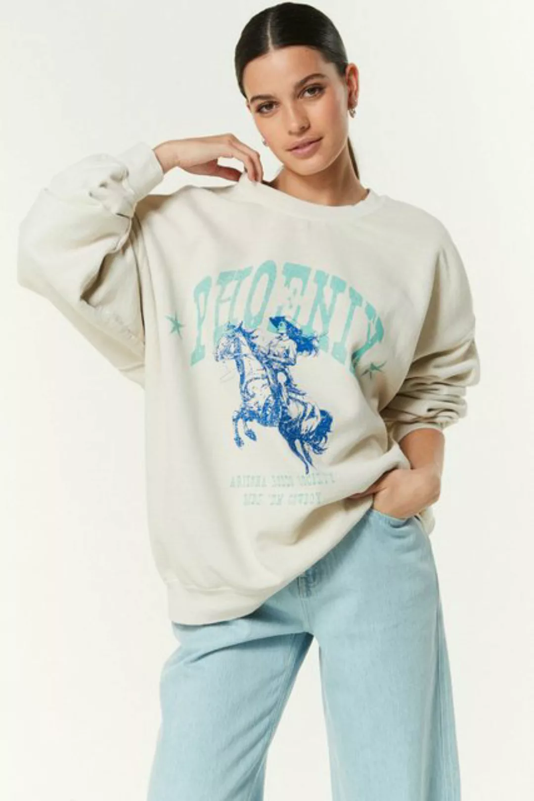 Next Sweatshirt Oversized-Sweatshirt mit Pegasus im Relaxed Fit (1-tlg) günstig online kaufen