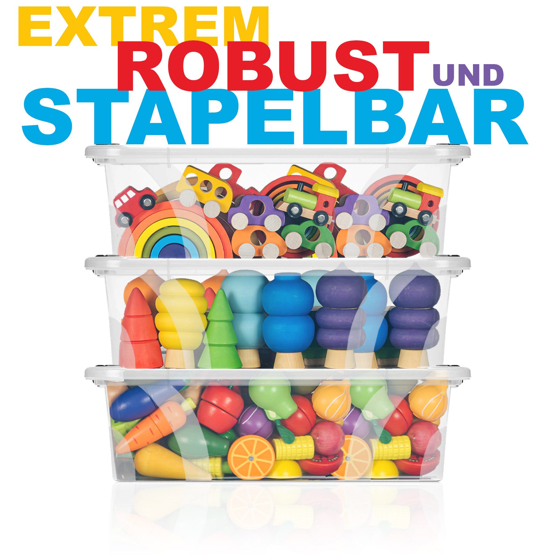 BigDean Aufbewahrungsbox 3 Stück mit Deckel günstig online kaufen