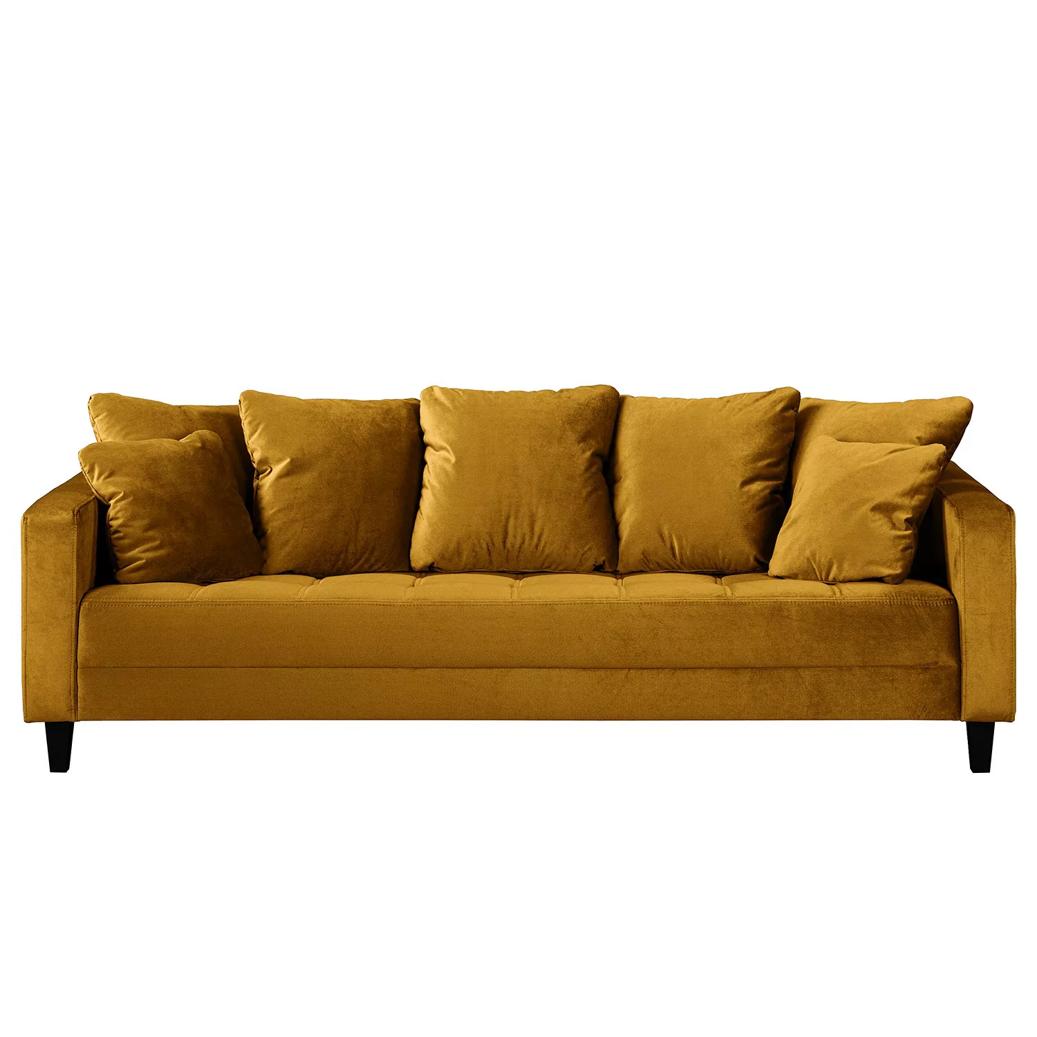 home24 Red Living Sofa Elnora 3-Sitzer Senfgelb Samt 228x85x90 cm günstig online kaufen