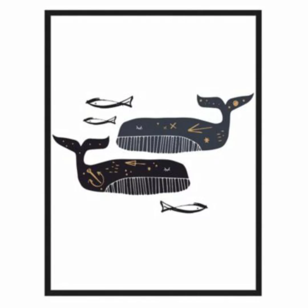 Milan Moon Wandbild Meeresbewohner schwarz Gr. 30 x 40 günstig online kaufen