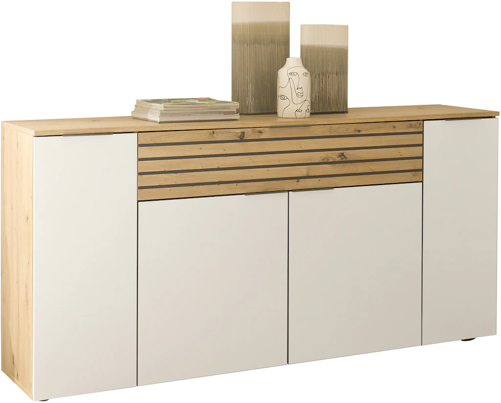HBZ Sideboard "BZ 5110", (1 St.), weiß oder Grau, Wohnzimmerschrank mit Abs günstig online kaufen