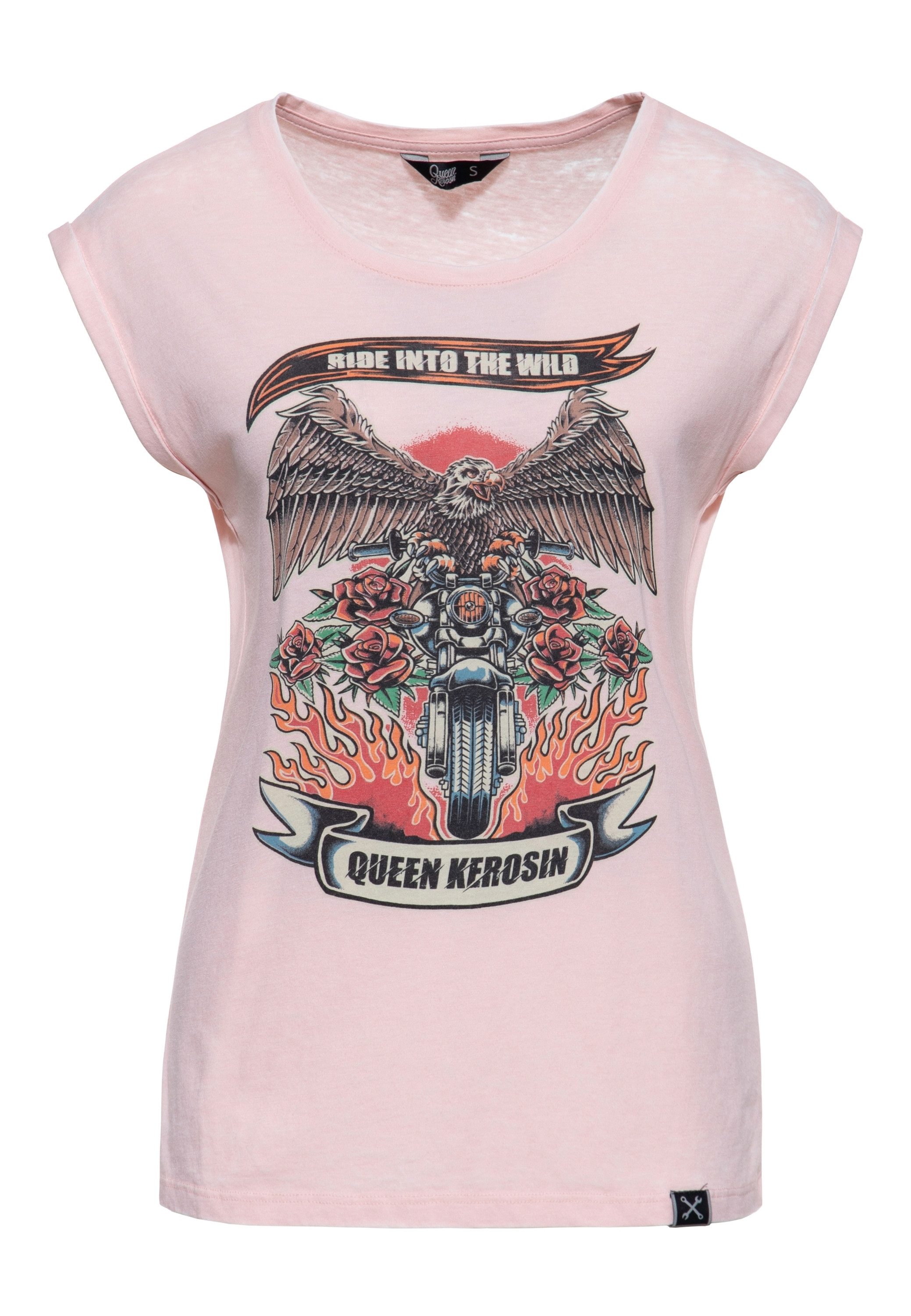 QueenKerosin Print-Shirt Wild & Free (1-tlg) günstig online kaufen