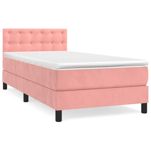 vidaXL Boxspringbett mit Matratze Rosa 100x200 cm Samt1348836 günstig online kaufen