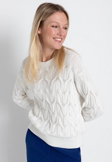 Pullover mit Zopf, ecru, Frühjahrs-Kollektion günstig online kaufen