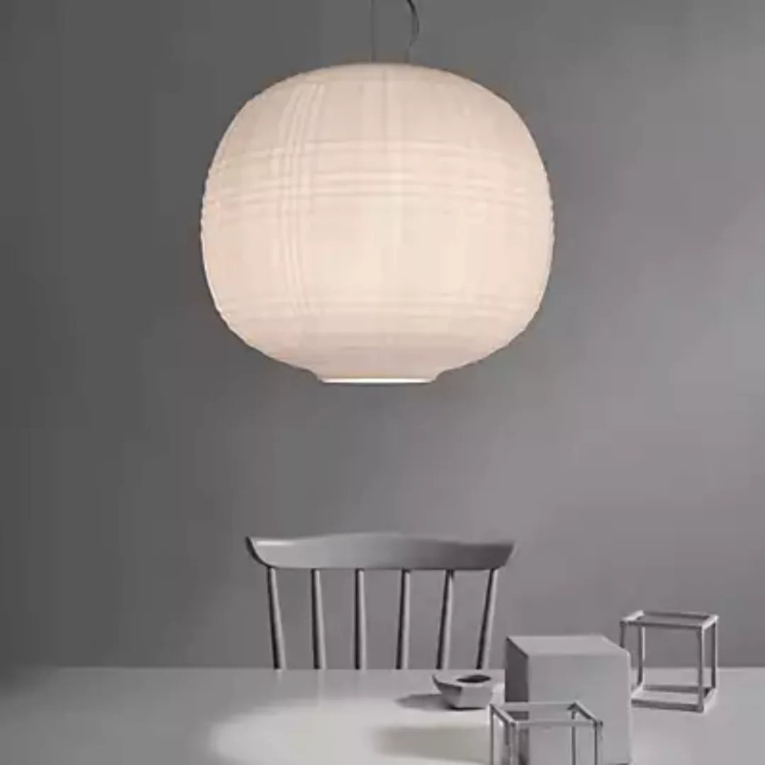 Foscarini Tartan Sospensione LED, weiß - dimmbar günstig online kaufen