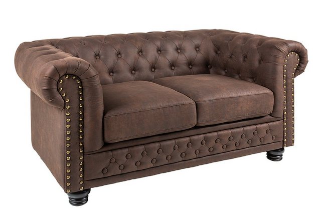 riess-ambiente 2-Sitzer CHESTERFIELD 150cm vintage braun, Einzelartikel 1 T günstig online kaufen