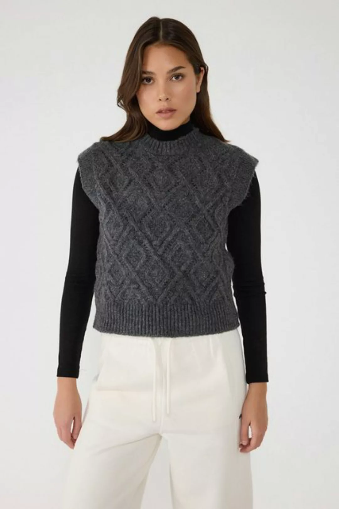 No Matter What Sweater Geometrisches Muster ärmelloses Strickpullover günstig online kaufen