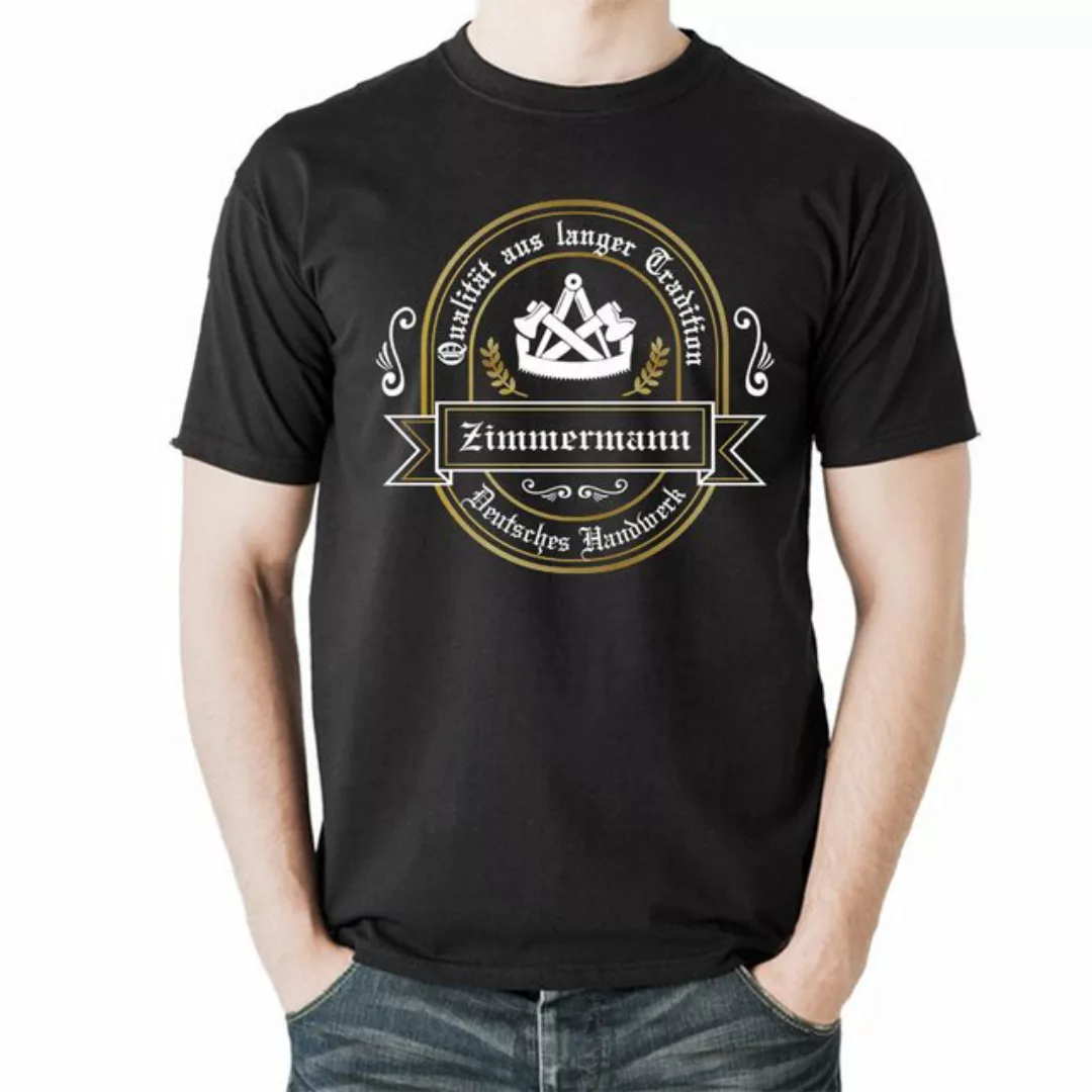 Lasernauten Print-Shirt T-Shirt Zimmermann Qualität mit Zunftsymbol Shirt S günstig online kaufen