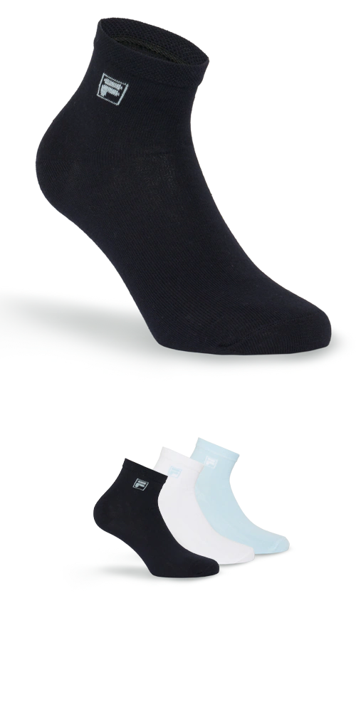 Fila Kurzsocken "UNISEX QUARTER PLAIN SOCKS", (3 Paar), mit eingestrickem L günstig online kaufen
