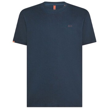 Sun68  T-Shirts & Poloshirts Jersey-Leinen-Streifen-Strandblau-T-Shirt günstig online kaufen
