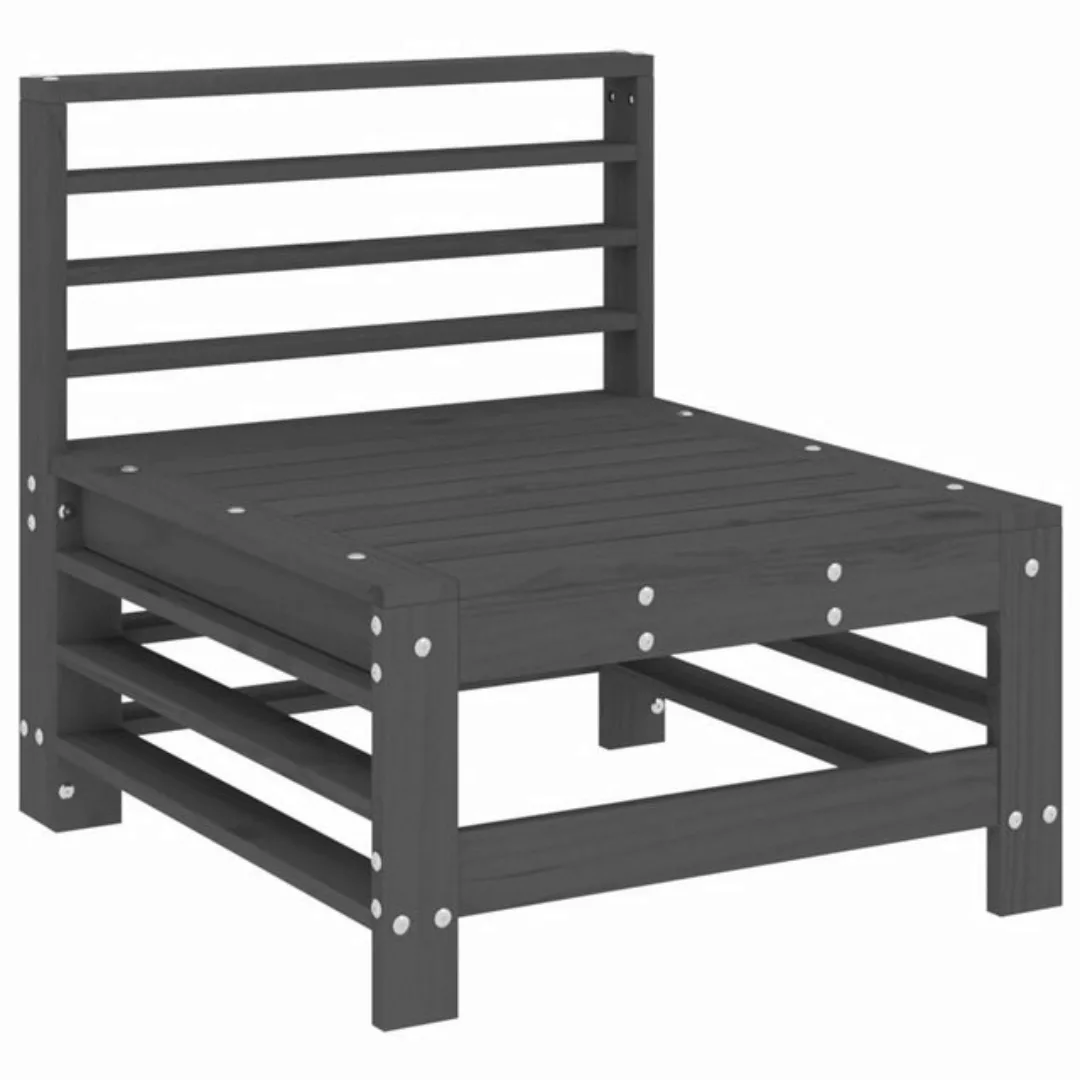 vidaXL Loungesofa Garten-Mittelsofa Grau Massivholz Kiefer, 1 Teile günstig online kaufen