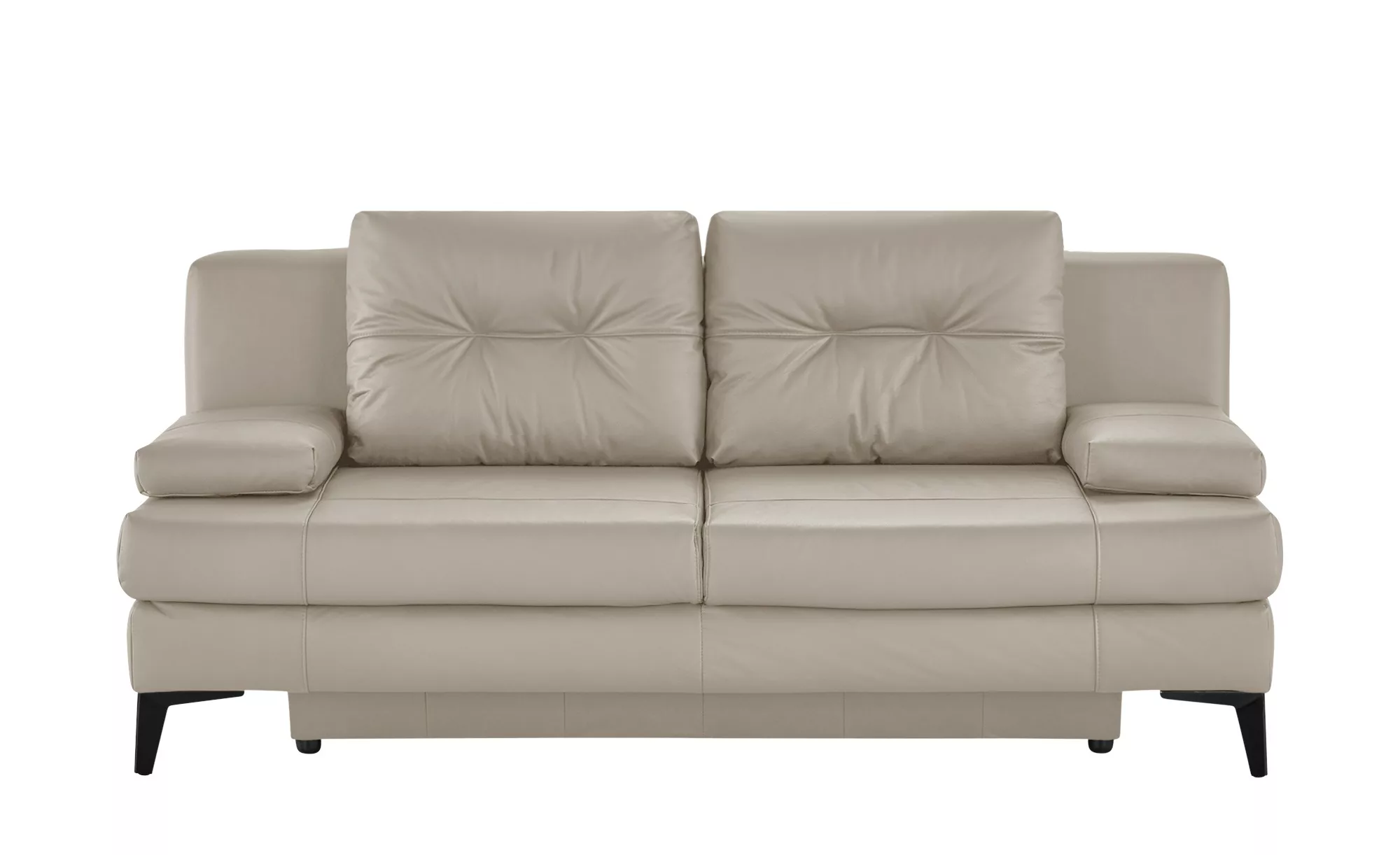 Ledersofa - beige - 202 cm - 92 cm - 100 cm - Polstermöbel > Sofas > 2-Sitz günstig online kaufen