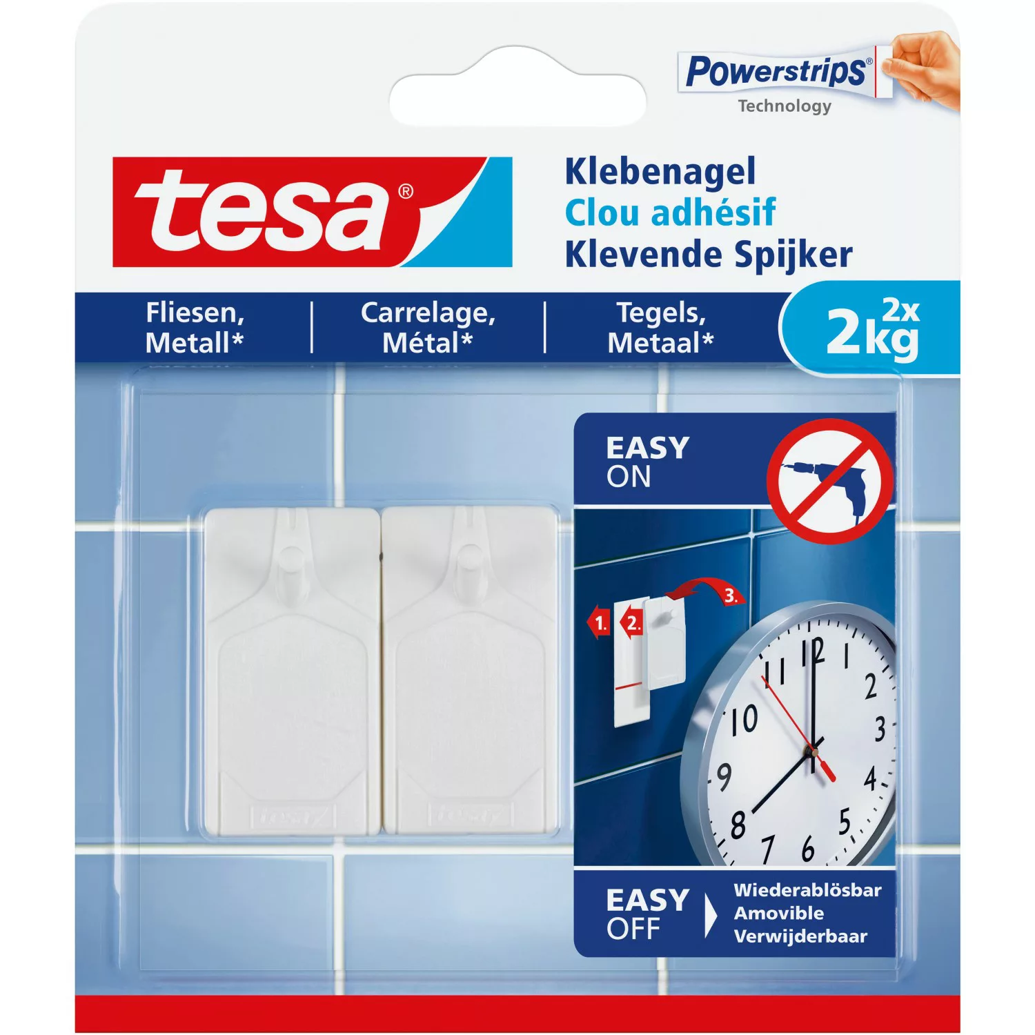 tesa Klebehaken tesa Klebenagel Fliesen&Metall, verstellbar, günstig online kaufen