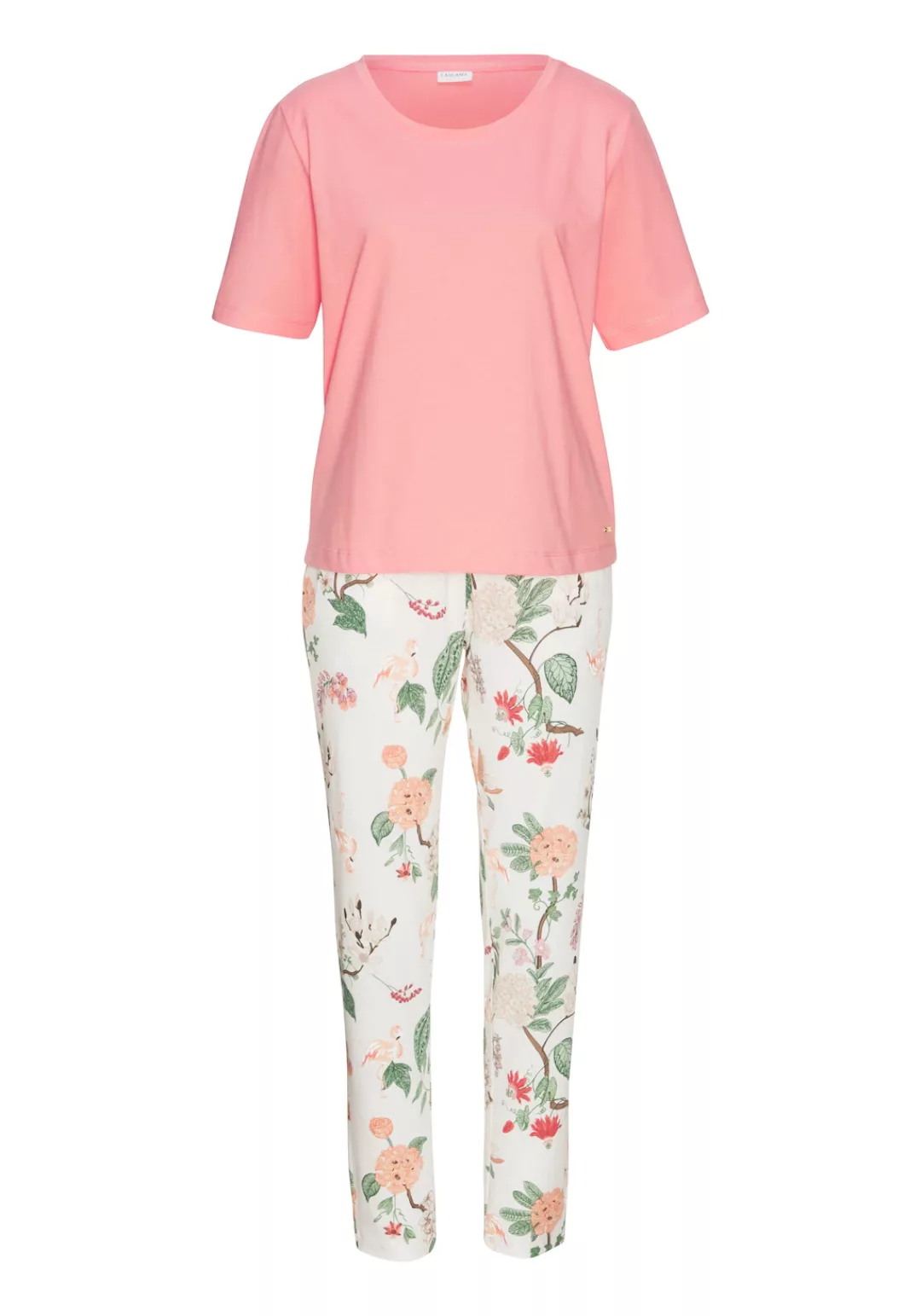 LASCANA Pyjama, (2 tlg.), mit elegantem Blumenmuster günstig online kaufen