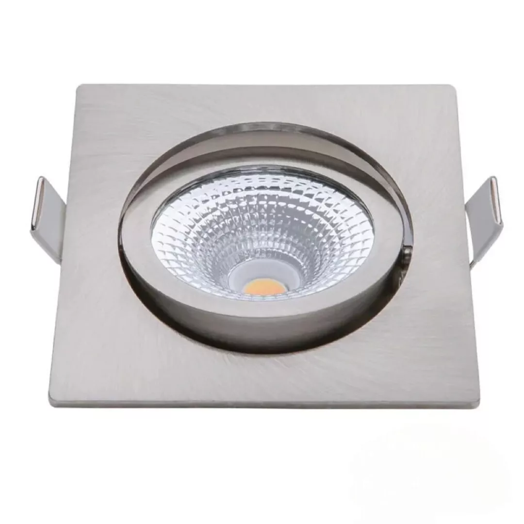 LED Einbaustrahler dim to warm eckig in Silber 5W 450lm IP54 günstig online kaufen
