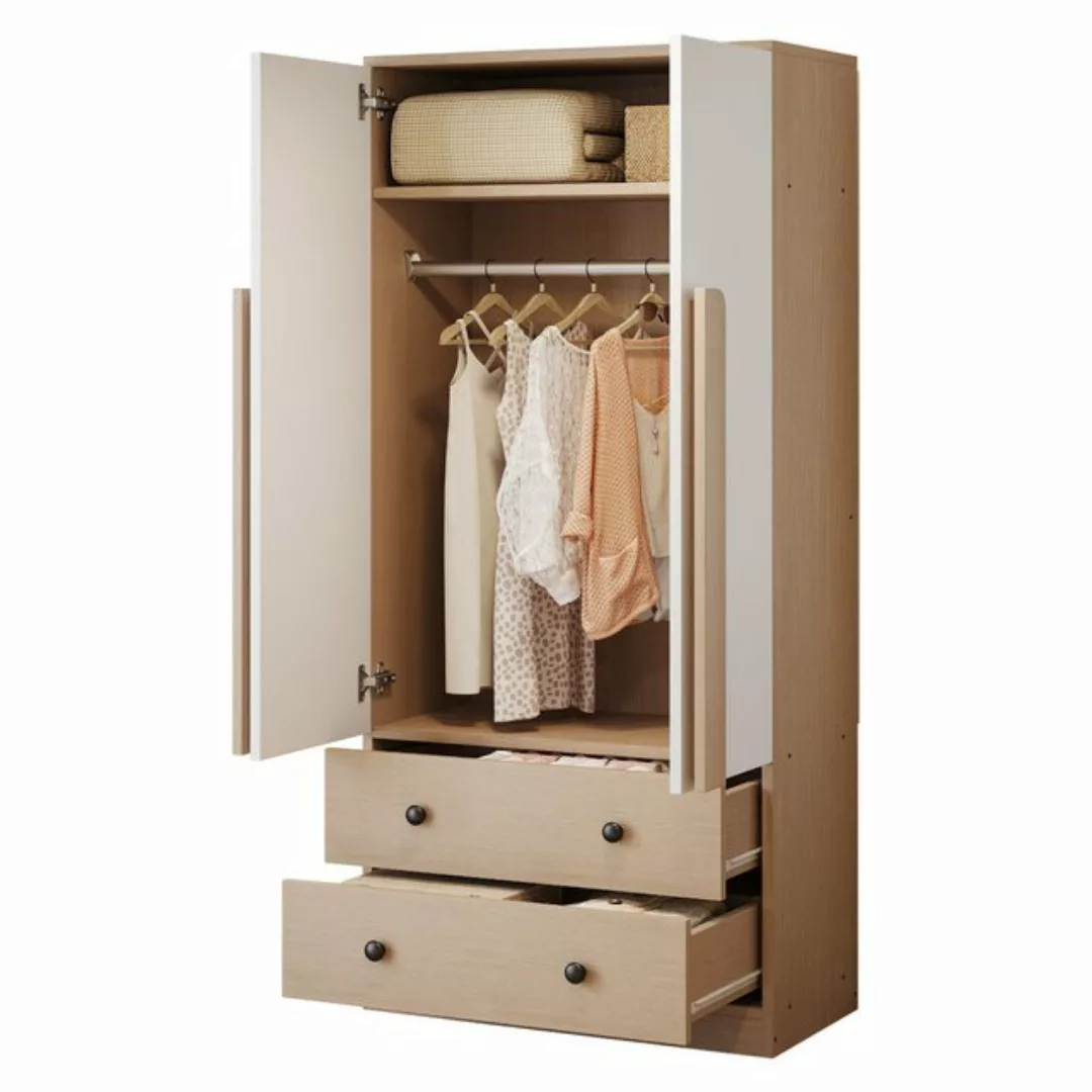 HAUSS SPOLE Kleiderschrank 70x40x170cm Doppeltüren-Design, mit Schubladen, günstig online kaufen