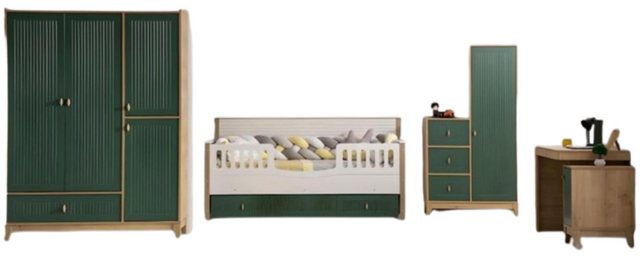 Xlmoebel Kinderbett Elegantes Kinderzimmer-Ensemble mit Bett, 2 Kleiderschr günstig online kaufen