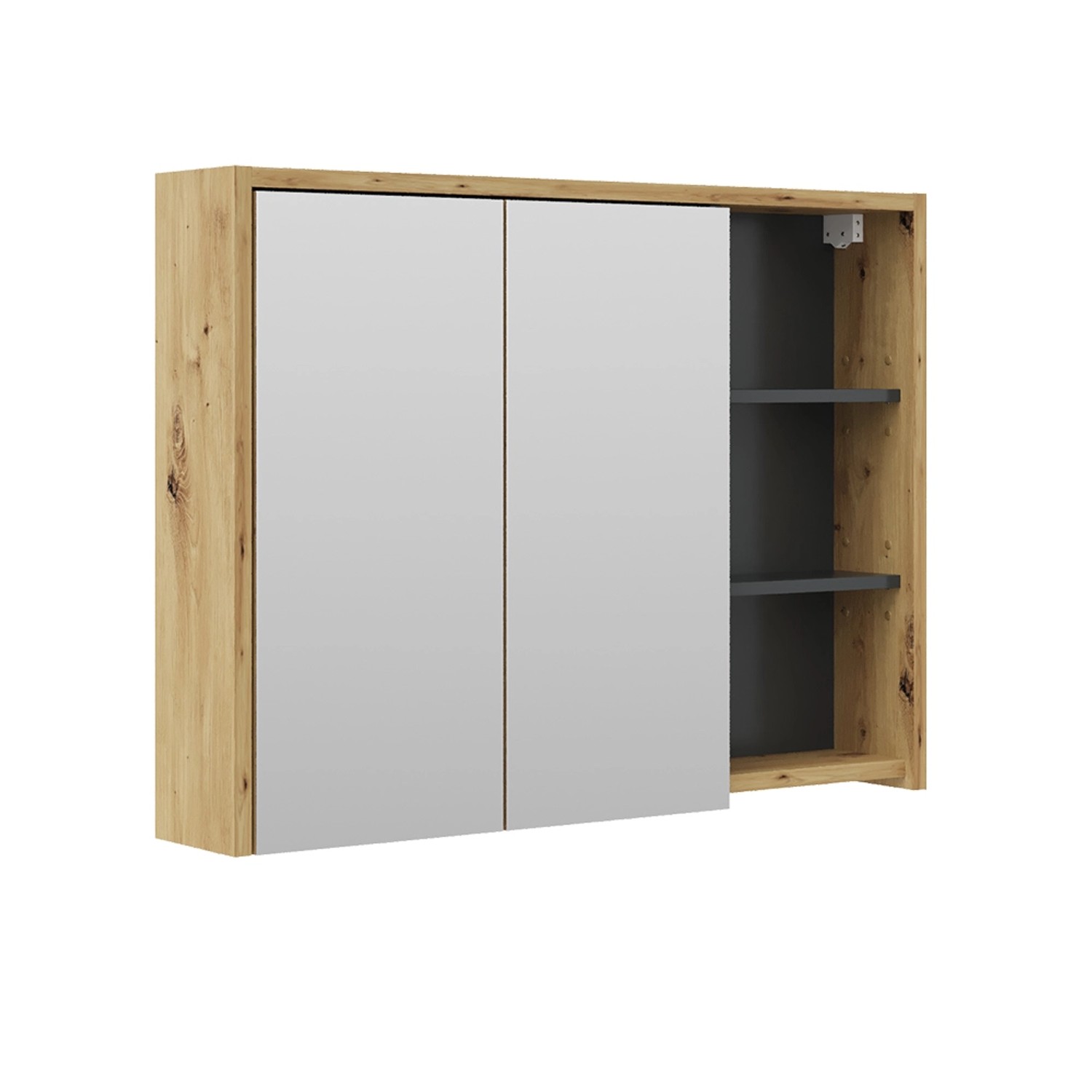 Vicco Badezimmerspiegelschrank Viola, Eiche/Anthrazit/Anthrazit, 100 x günstig online kaufen