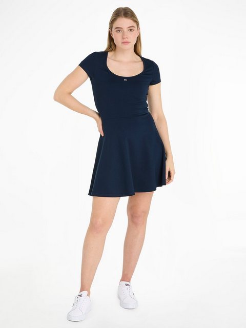 Tommy Jeans Blusenkleid TJW SS FIT & FLARE DRESS EXT mit Logostickerei günstig online kaufen