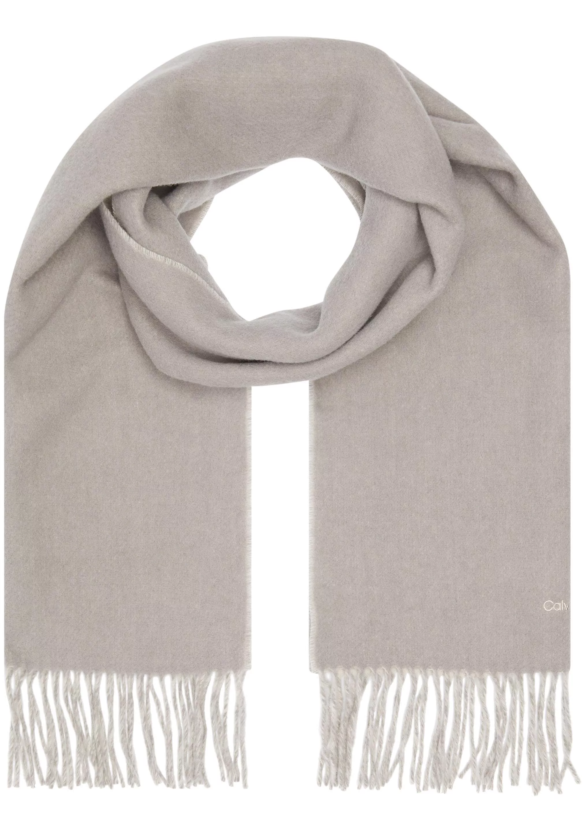 Calvin Klein Schal "FRINGES TWO TONES SCARF 40X200", mit gesticktem Logosch günstig online kaufen