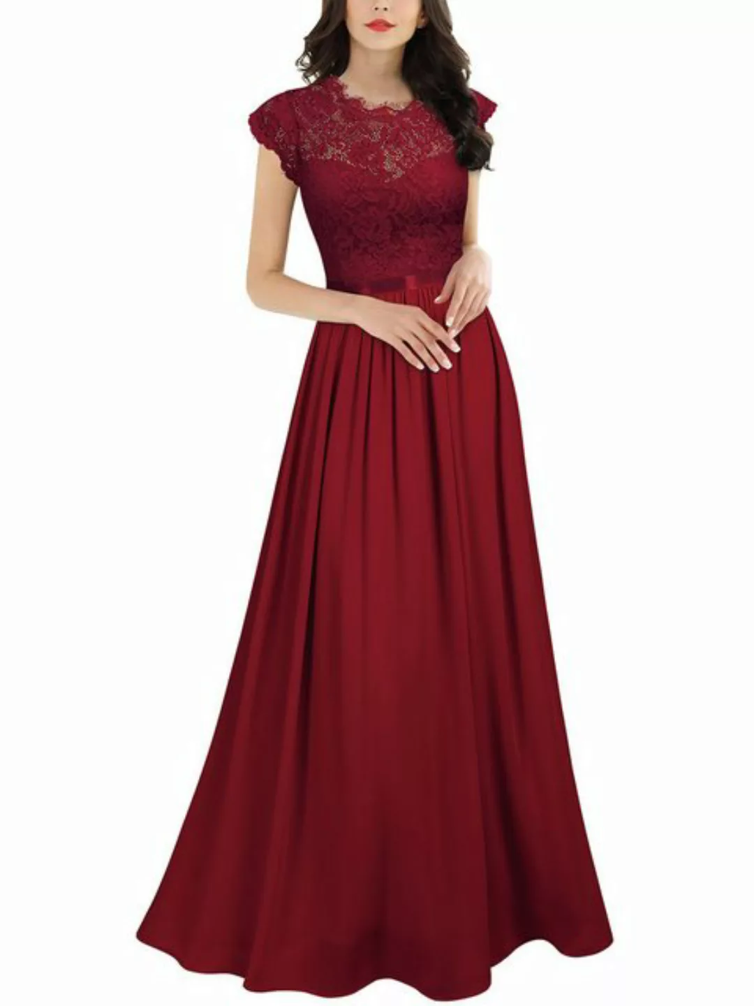 JDMGZSR Abendkleid Damen-Sommer-elegantes Hochzeits-Spitzen-langes Abendkle günstig online kaufen