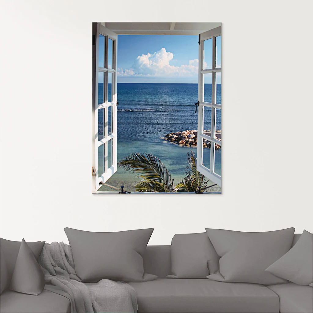 Artland Glasbild »Fenster zum Paradies«, Fensterblick, (1 St.), in verschie günstig online kaufen