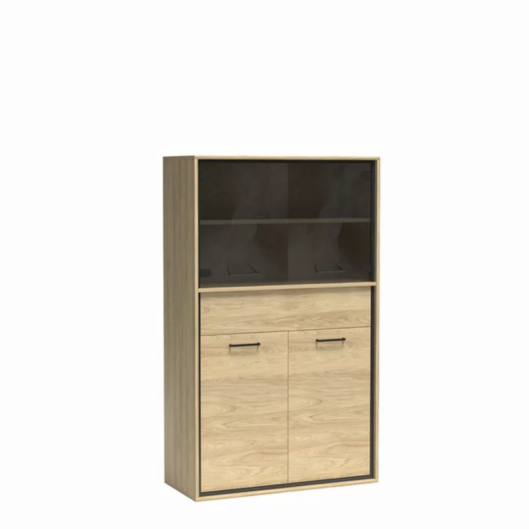 Lomadox Vitrine MEGARA-161 Wohnzimmerschrank Standvitrine Schrank modern br günstig online kaufen