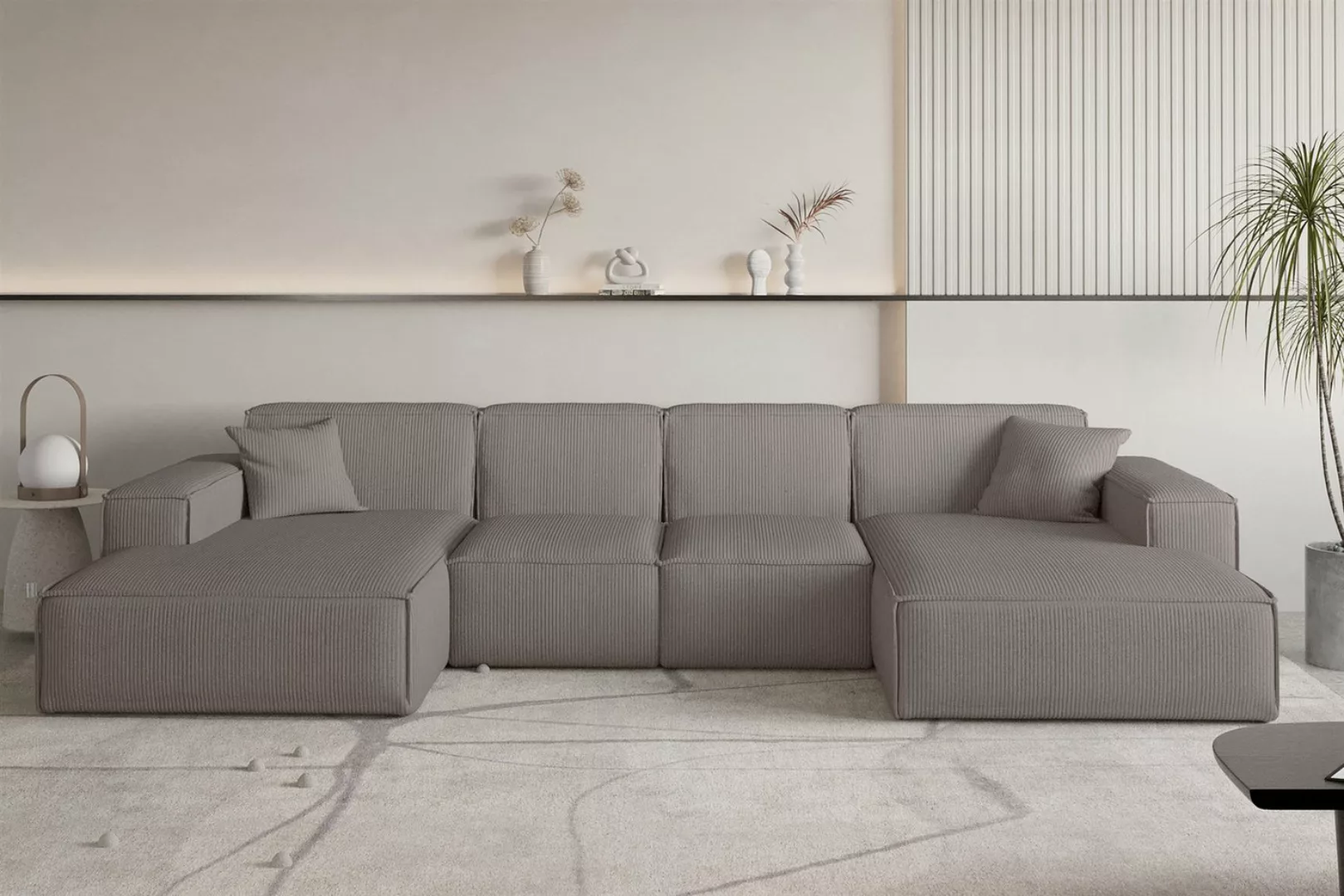 Fun Möbel Wohnlandschaft Sofa U-Form CELES PREMIUM XS in Stoff Scala, Breit günstig online kaufen
