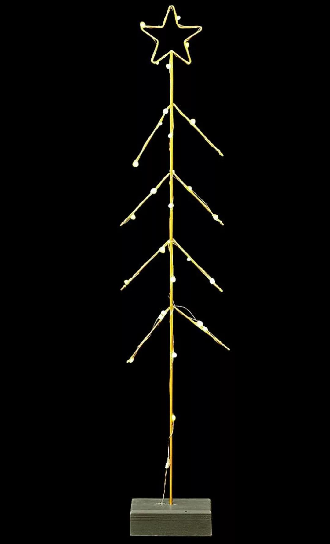 EK weihnachtliche Deko-Ideen LED-Metallbaum gold auf Holzfuss 83 cm (gold) günstig online kaufen